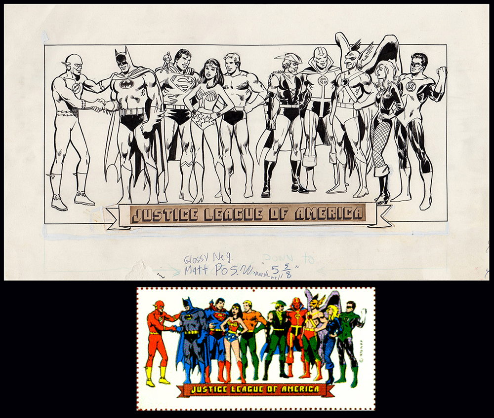 Image: Justice League of America Stamp Art by Neal Adams Continuity Studios