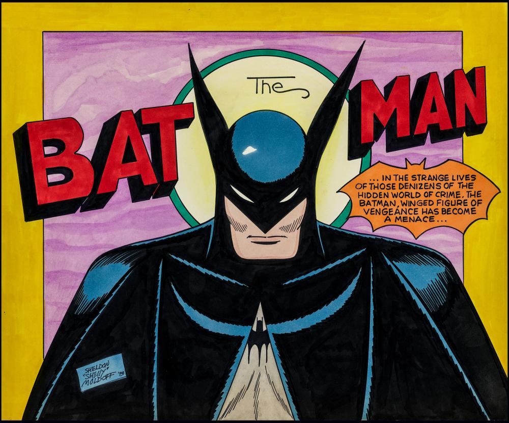Image: Detective Comics #30 splash re-creation by Sheldon Moldoff
