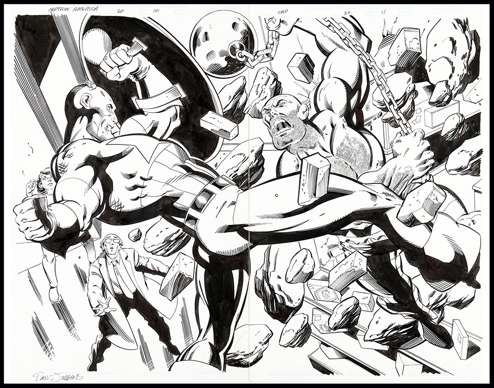 Image: Captain America #50 Double page Splash art by Dan Jurgens