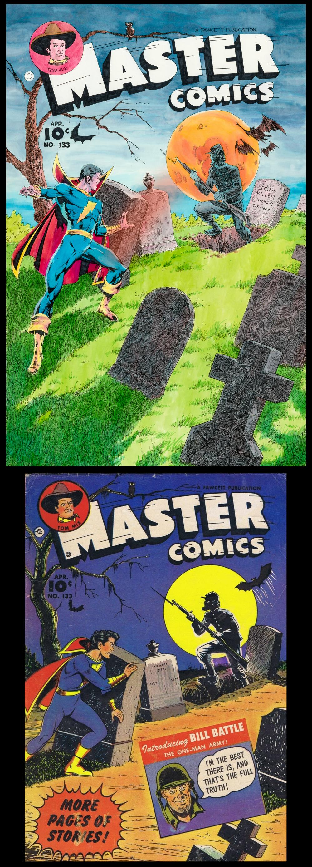 Image: Master Comics #133 Cover Recreation by Mike Gustovich
