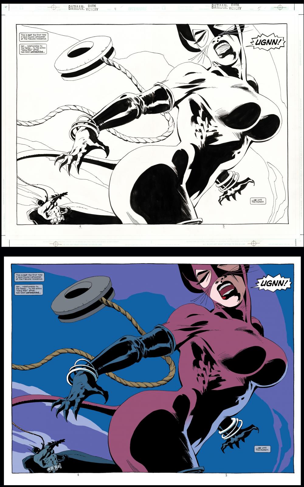 Image: Batman Dark Victory #13 Double page splash Catwoman art by Tim Sale