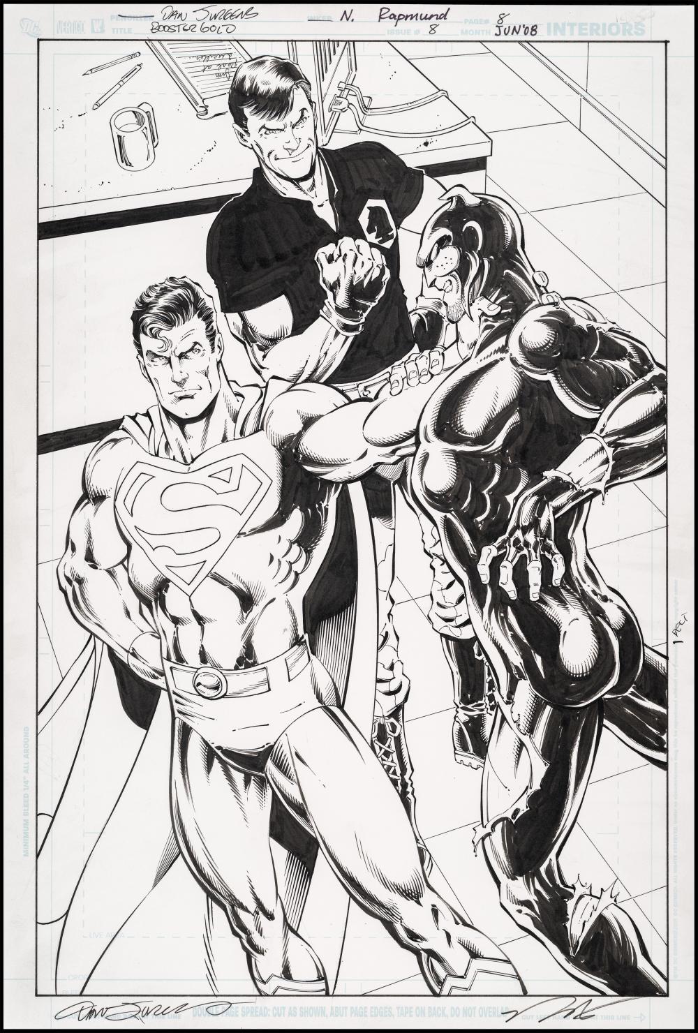 Image: Booster Gold #8 Superman Splash art by Dan Jurgens