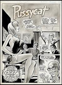 Men Magazine PussyCat Splash art by Jim Mooney