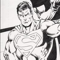 Booster Gold #8 Superman Splash art by Dan Jurgens